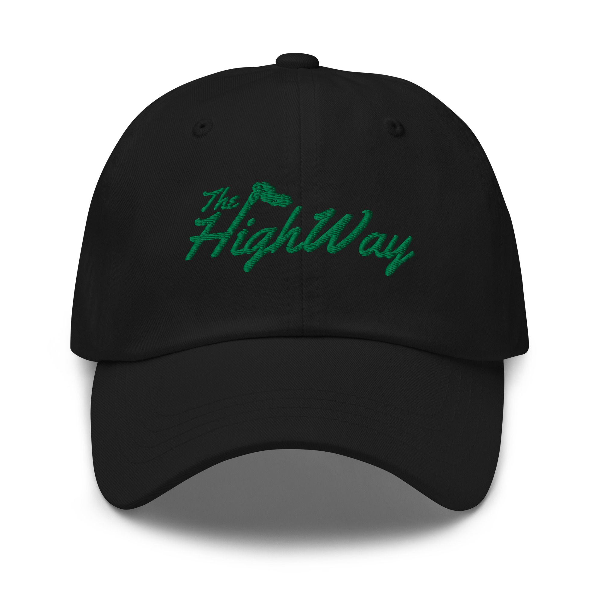 The Highway logo dad hat in black front view