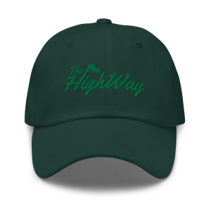 The Highway logo dad hat in spruce front view