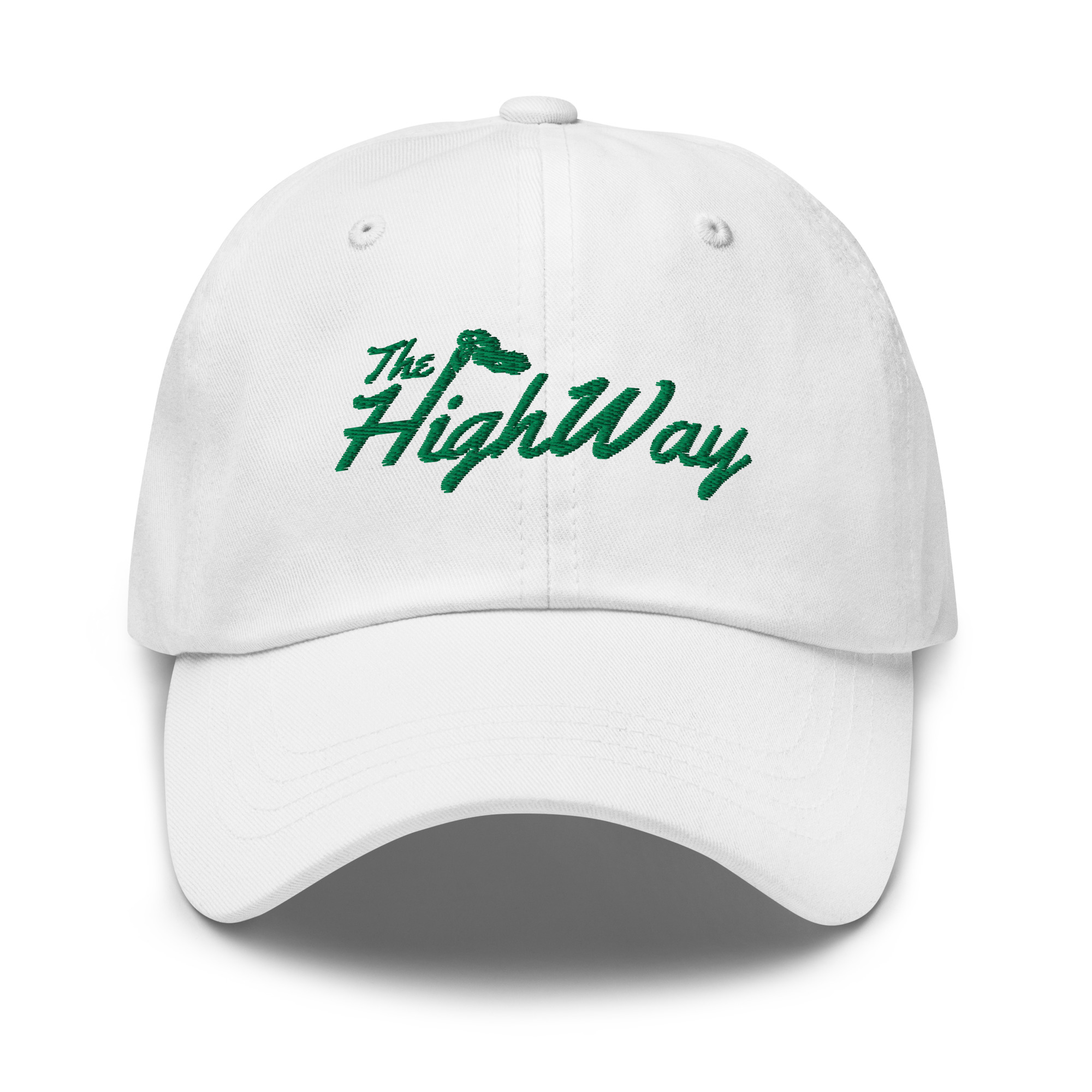 The Highway logo dad hat in white front view