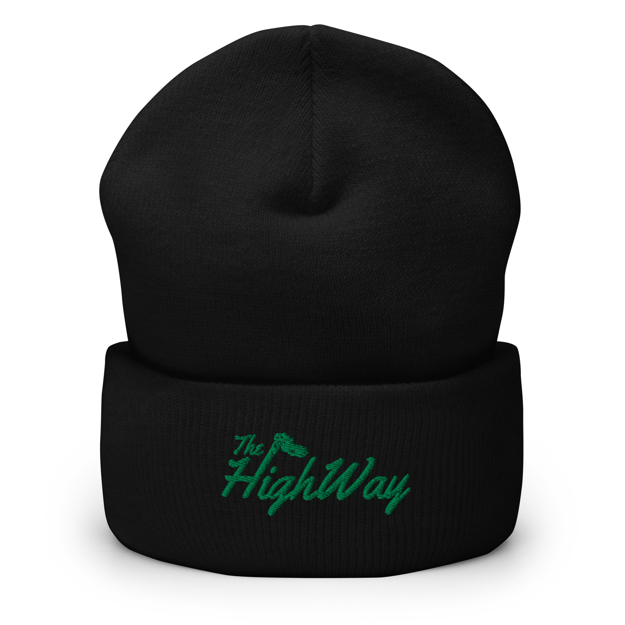 The HighWay logo beanie in black front view