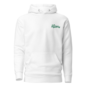 The HighWay logo hoodie in white front view