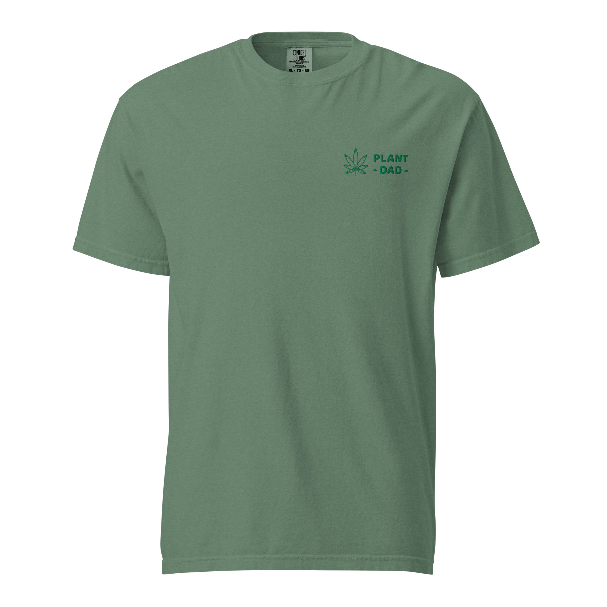 "Plant Dad" shirt in light green front view
