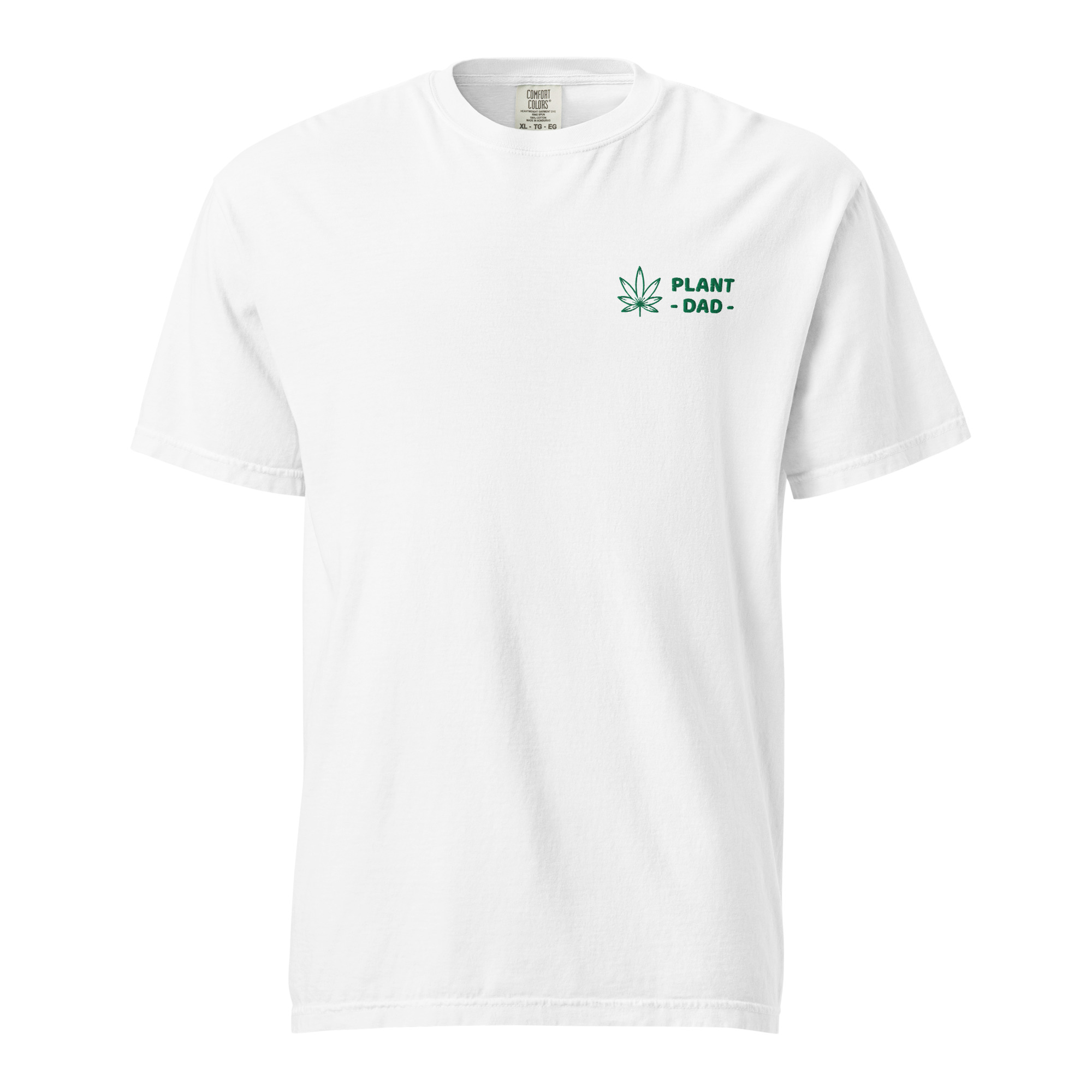 "Plant Dad" shirt in white front view