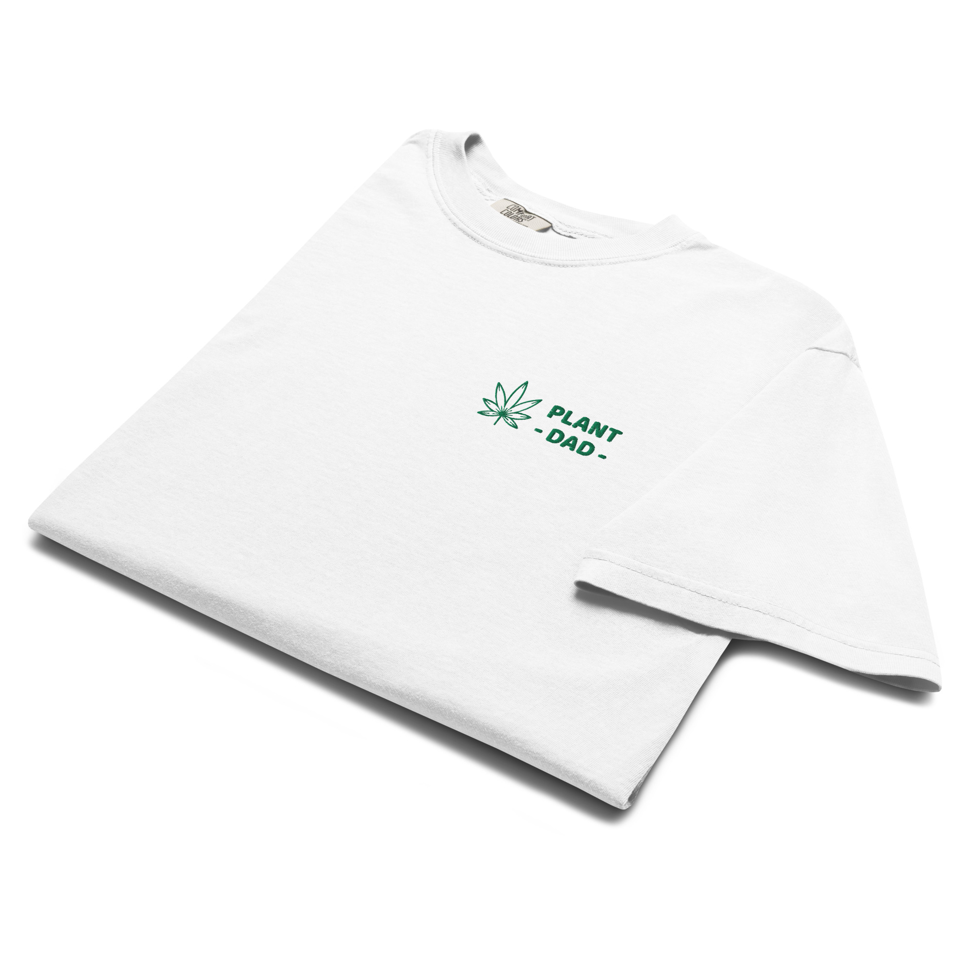 "Plant Dad" shirt in white folded