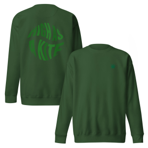 "High as a Kite" sweatshirt showing front and back views