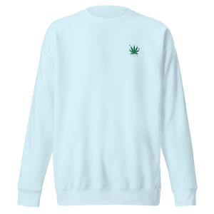 "High as a Kite" sweatshirt in sky blue front view